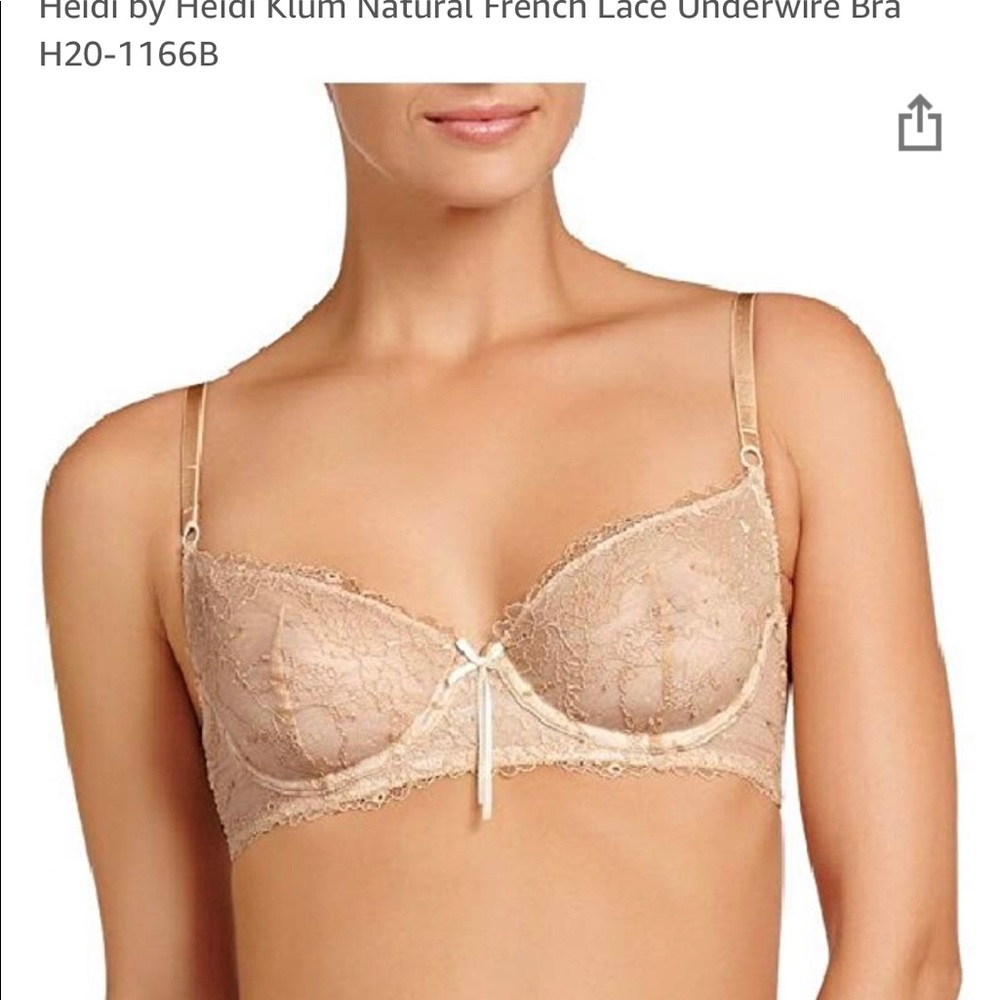 Heidi Klum Natural French Lace Underwire Bra 38C
